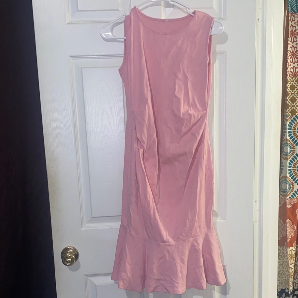 Elegant Pink Maternity Dress